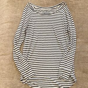 American Eagle Outfitters Black and White Striped Long Sleeve Tee
